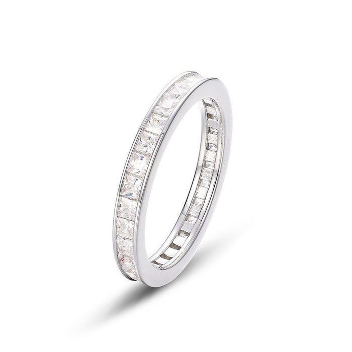Colorful Rainbow Princess Cut Ring Band