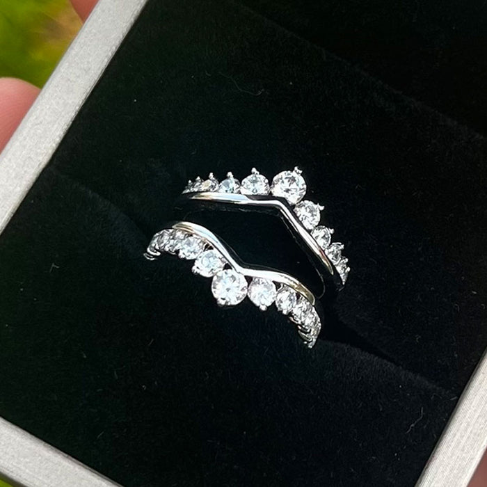 Crown-Shaped Sterling Silver Enhancer Band