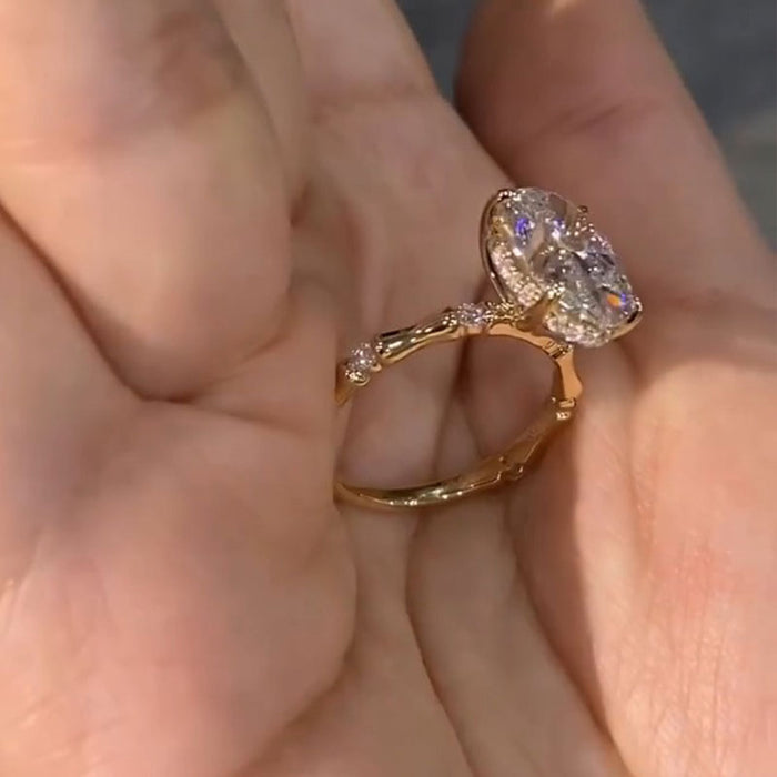 CT Oval Cut Hidden Halo Engagement Ring