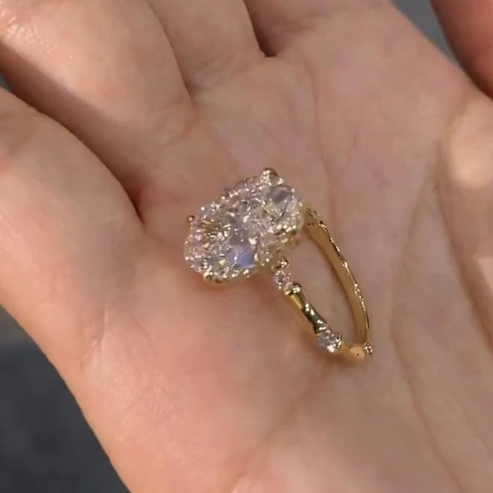 CT Oval Cut Hidden Halo Engagement Ring