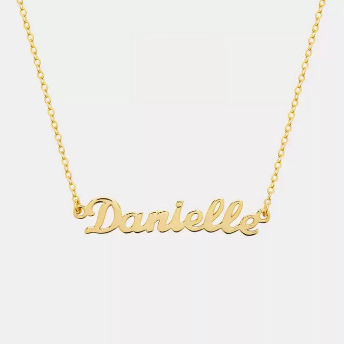 Custom Sterling Silver Name Necklace – Personalized Gift with Box Chain in Silver, Gold or Rose Gold