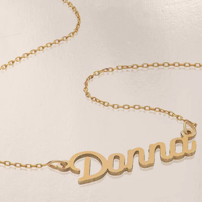 Custom Sterling Silver Name Necklace – Personalized Gift with Box Chain in Silver, Gold or Rose Gold