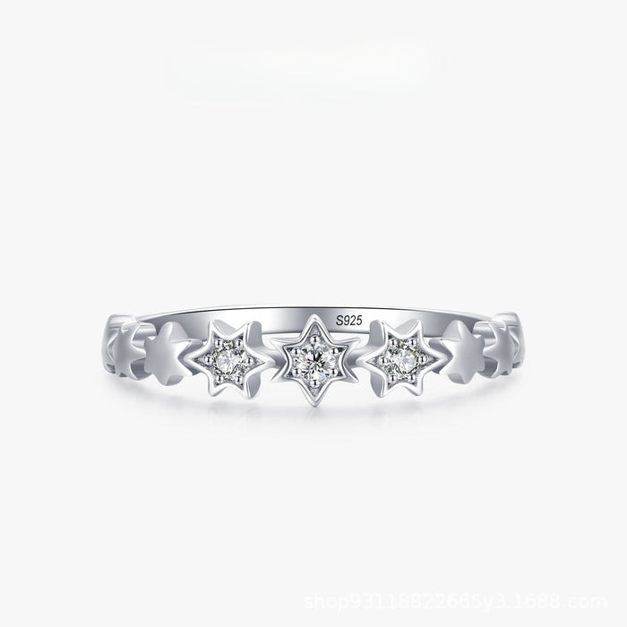 Cute Star Design Sterling Silver Band