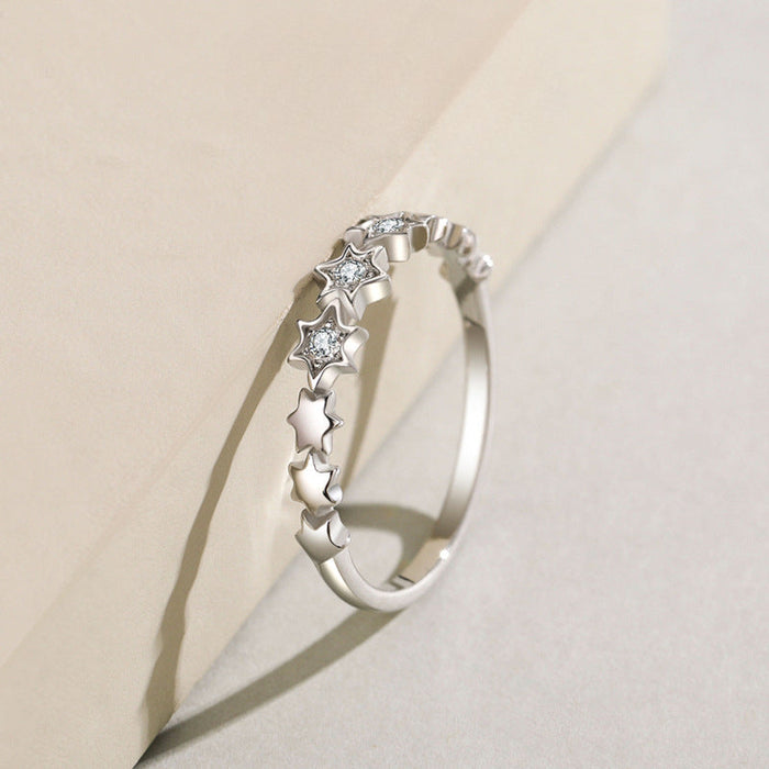 Cute Star Design Sterling Silver Band