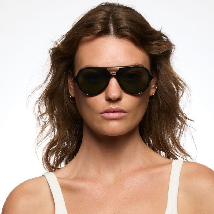 Delete, Gloss Black/Green Polarised Lenses