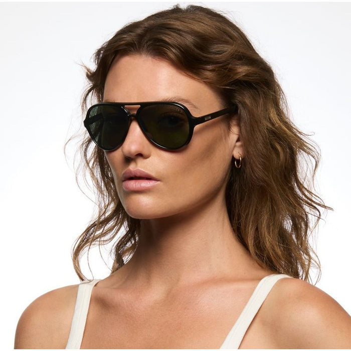 Delete, Gloss Black/Green Polarised Lenses