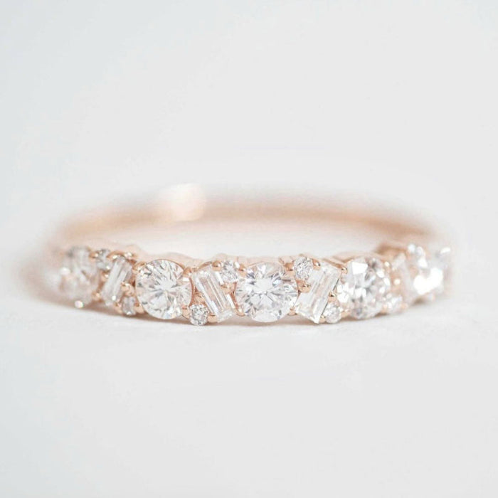 Elegant Half Eternity Sterling Silver Band