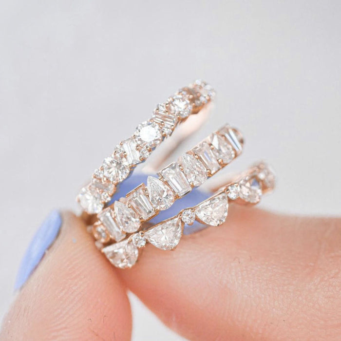 Elegant Half Eternity Sterling Silver Band