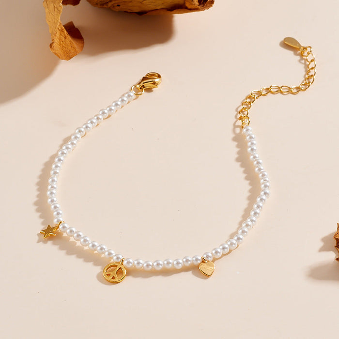 Elegant Pearls Sterling Silver Bracelet
