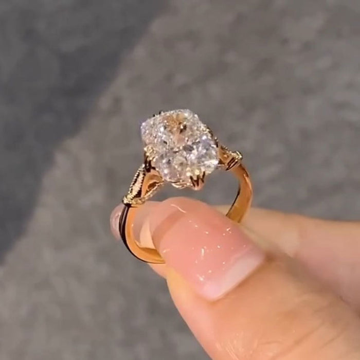 Elongated Cushion Cut Sterling Silver Ring