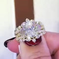 Exquisite 2 PCS Radiant Cut Sterling Silver Bridal Set