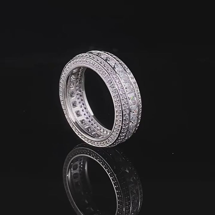 Exquisite 5 Rows Eternity Sterling Silver Band