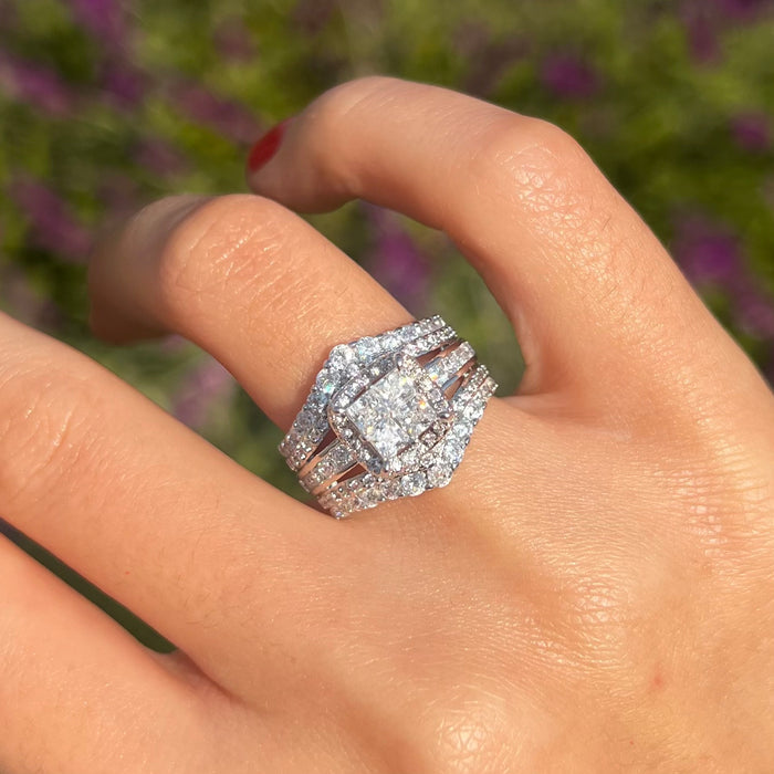 Exquisite Princess Cut Sterling Silver Party Engagement Ring For Women