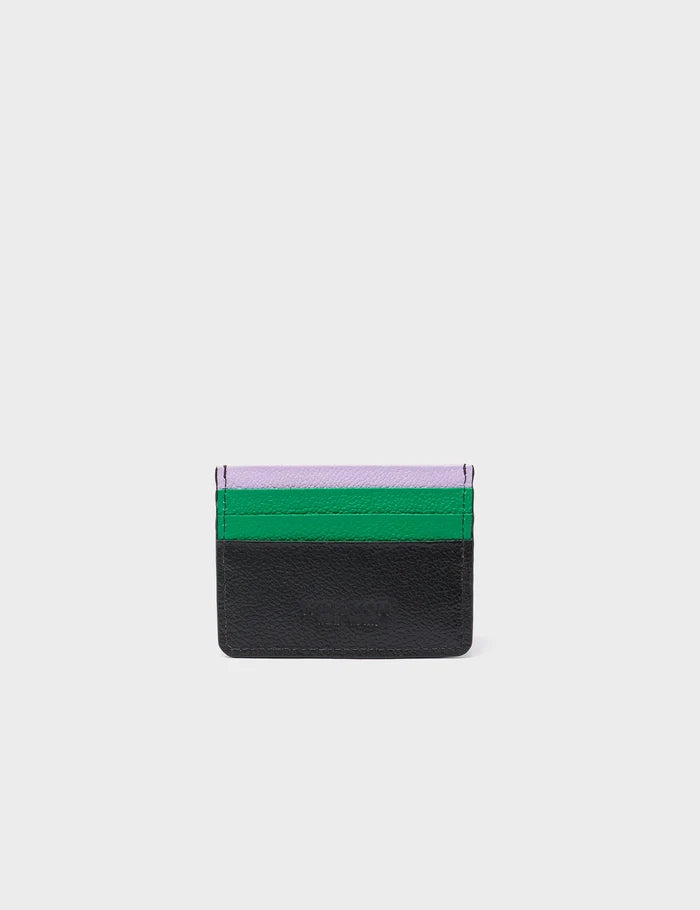 Filium Black Leather Cardholder - Classic Eye and Flower - Back