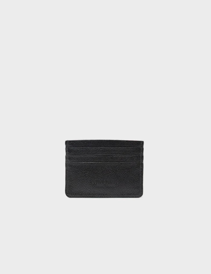 Filium Black Leather Cardholder - Pigeonista Embroidery - Back