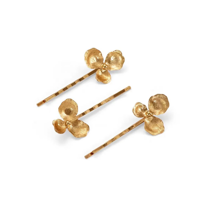Floral Hair Clip Set ¨C 4-Piece Elegant Blooming Barrettes