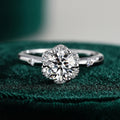 Flower Design 1.0ct Moissanite Engagement Ring