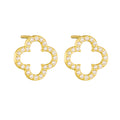 Four-leaf Clover Hollow Design Sterling Silver Earrings