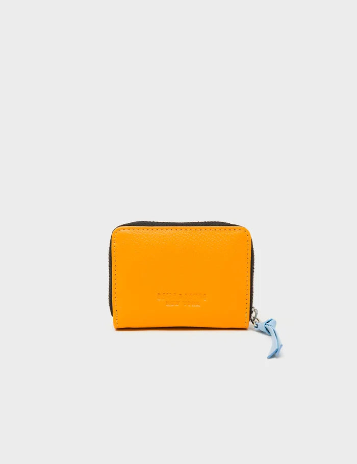 Frodo Flamingo Orange Leather Zip Around Wallet - Happy Tiger Embroidery - Back View