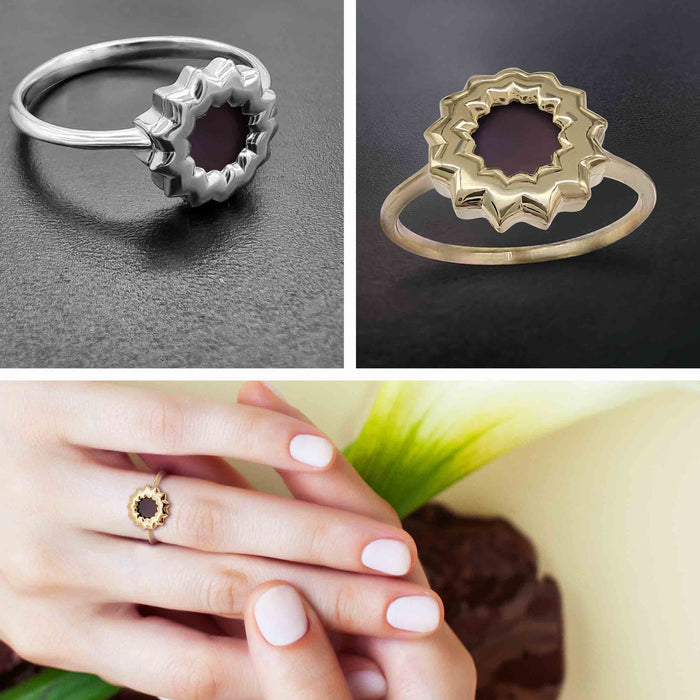 Gift for Christian mom flower ring with nano Bible