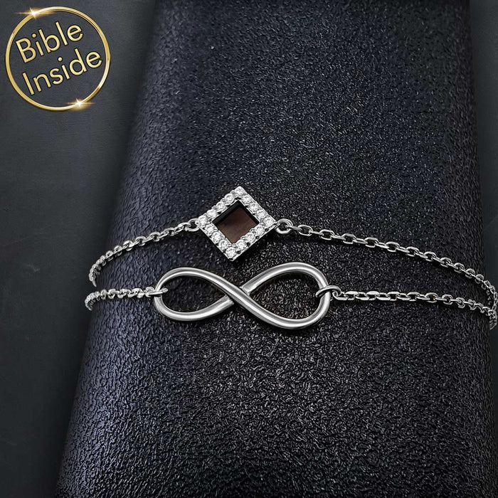 Silver gift for teacher on Valentine's Day – elegant rhombus design