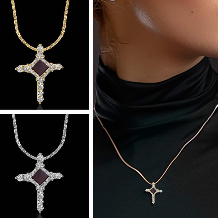 Gift for teacher on Valentine's day – cross necklace with nano Bible chip