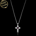 Minimalist cross pendant necklace with scripture technology inside