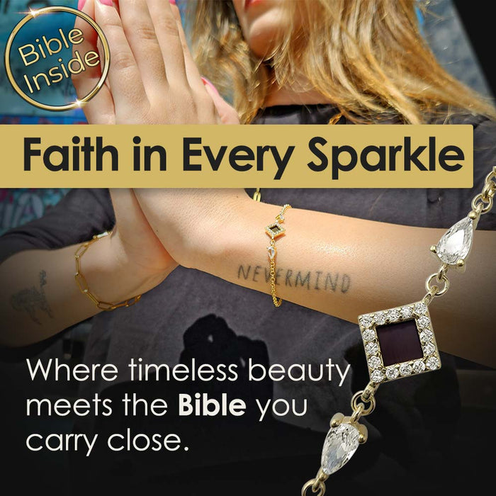 Rhombus bracelet for women with miniature Bible inside – Shlama