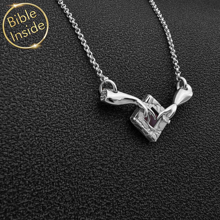 Silver Genesis pendant gifts for wife with scripture inside technology