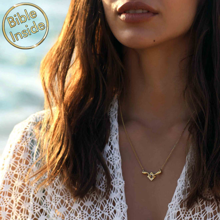 Gold Genesis pendant Christian necklace - Shlama gifts for wife