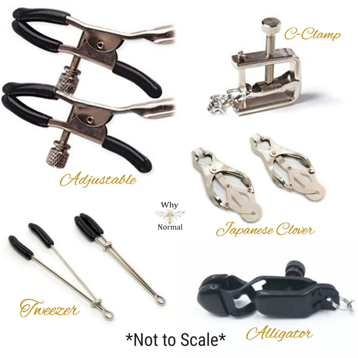Gold and Pearl Nipple Dangles on Non-Piercing Nipple Nooses or Clamps