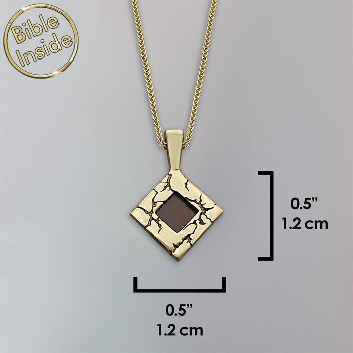 Gold necklace for Christian boys – lightning rhombus in 14K yellow gold