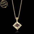 Gold necklace for Christian son – rhombus pendant with miniature Bible