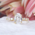 Gorgeous 2 Pcs Oval Cut Sterling Silver Ring Set