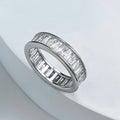 Gorgeous Princess Cut Paved Sterling Silver Band