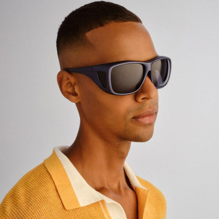 Gymea, Metallic Blue/Smoke Polarised Lenses
