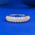 Half eternity Double Row Gemstone Sterling Silver Wedding Band