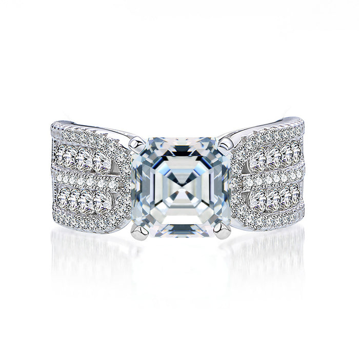 Handmade Asscher Cut 2.5ct Sterling Silver Engagement Ring