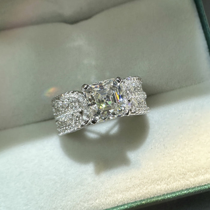 Handmade Asscher Cut 2.5ct Sterling Silver Engagement Ring