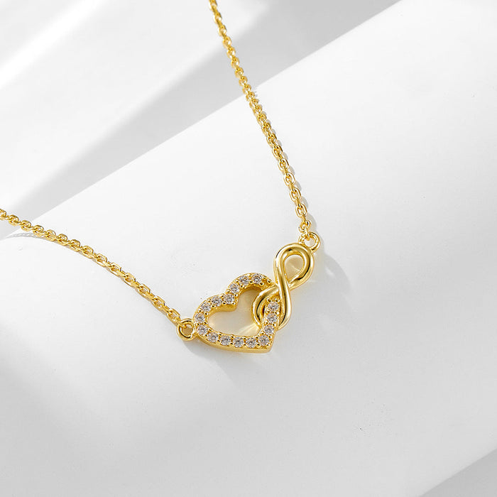 Heart and Infinity Design Silver Necklace