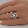 Heart Cut Infinity Split Shank Ring Set in Sterling Silver