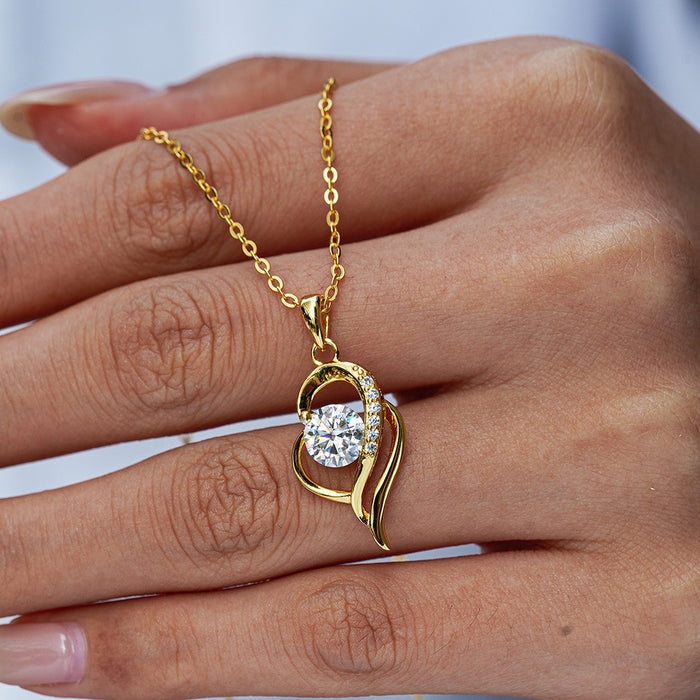 Heart to Heart 1ct Moissanite Necklace in Sterling Silver