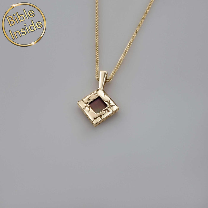 Handmade jewelry for men featuring lightning bolt and nano Bible