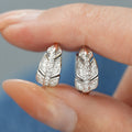 Leaf Design Moissanite Earrings in Sterling Silver
