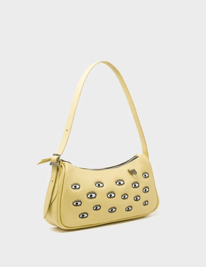 Lucas Hobo Mini Cocoon Handbag - All Over Eyes Embroidery - Main View