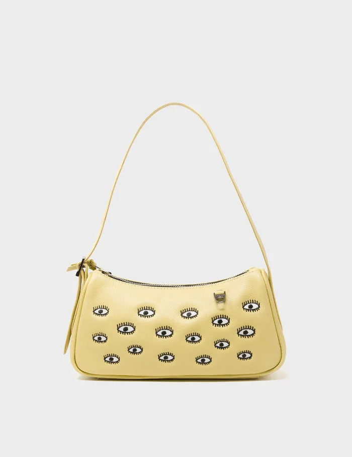 Lucas Hobo Mini Cocoon Handbag - All Over Eyes Embroidery - Front View
