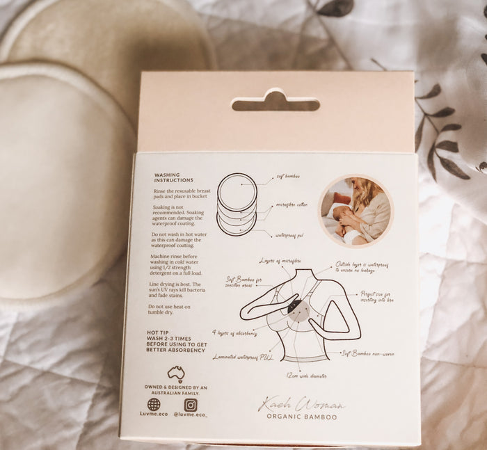 ECO Bamboo Reusable Breast Pads - 6pk - Mama Bear