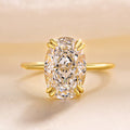 Luxurious Oval Cut Double Prong Solitaire Sterling Silver Engagement Ring