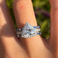 Luxury 3 Pcs Triangle Shape Sterling Silver Bridal Set