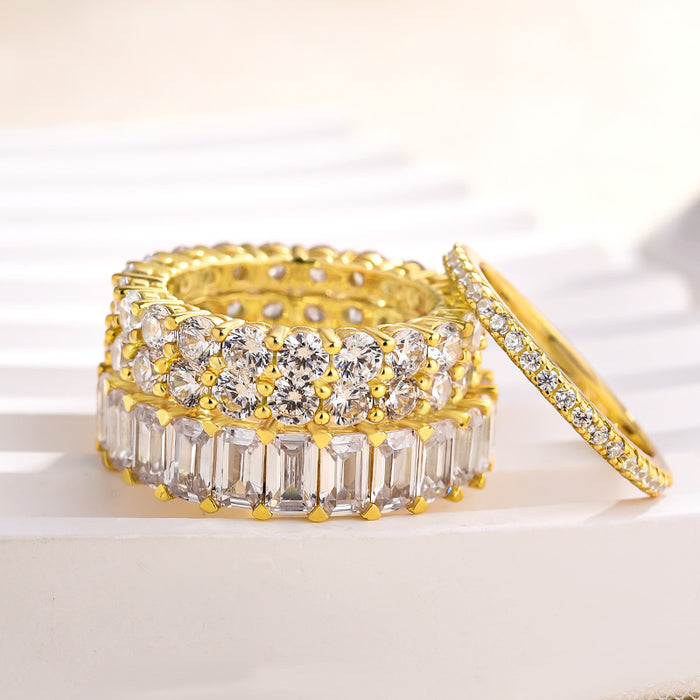 Luxury 4pcs Stackable Wedding Band Set In Sterling Silver